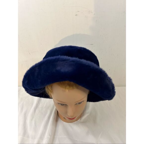 Sprigs Plush Blue bucket hat adjustable 9" diameter Affordable Luxury reversible - Picture 5 of 7